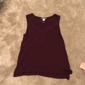 Maroon Tanktop with Lace
